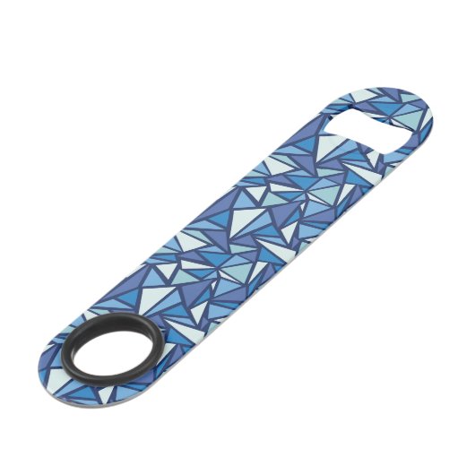 Abstract blauw ICS-patroon Speed Flessenopener (Achterkant Gekanteld)