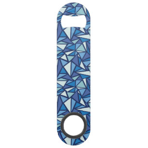 Abstract blauw ICS-patroon Speed Flessenopener