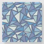 Abstract blauw ICS-patroon Stenen Onderzetter (Voorkant)
