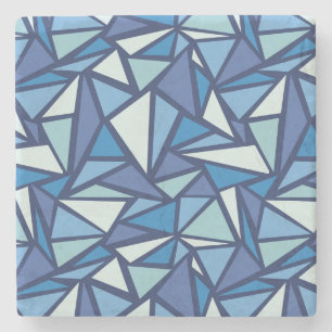 Abstract blauw ICS-patroon Stenen Onderzetter
