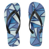 Abstract blauw ICS-patroon Teenslippers (Voetbed)