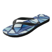 Abstract blauw ICS-patroon Teenslippers (Schuin)