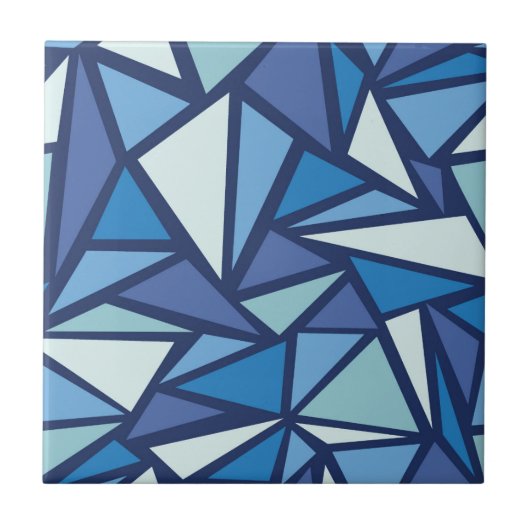 Abstract blauw ICS-patroon Tegeltje (Voorkant)