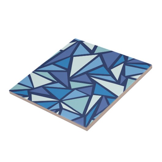 Abstract blauw ICS-patroon Tegeltje (Zijkant)