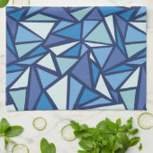 Abstract blauw ICS-patroon Theedoek (Gevouwen)