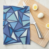 Abstract blauw ICS-patroon Theedoek (Quarter Fold)