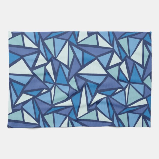 Abstract blauw ICS-patroon Theedoek (Horizontaal)