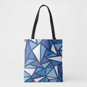 Abstract blauw ICS-patroon Tote Bag