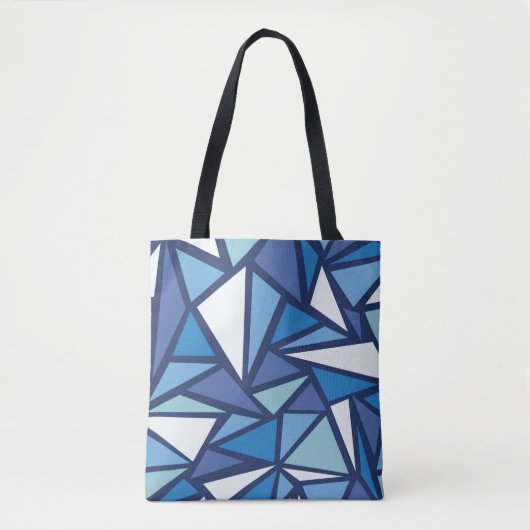 Abstract blauw ICS-patroon Tote Bag (Voorkant)
