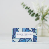 Abstract blauw ICS-patroon Visitekaartje (Staand voorkant)
