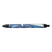 Abstract blauw ICS-patroon Zwarte Inkt Pen (Voorkant)