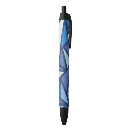 Abstract blauw ICS-patroon Zwarte Inkt Pen (Achterkant (Verticaal))