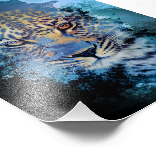 Abstract blauw ijsplaat foto afdruk (Hoek)