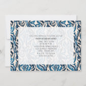 Abstract Blauw Ikat Algemeen Feest Kaart (Voorkant)