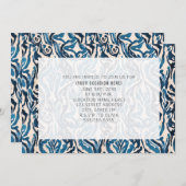 Abstract Blauw Ikat Algemeen Feestje Kaart (Voorkant / Achterkant)