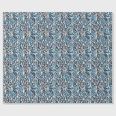 Abstract blauw Ikat Waterverf Patroon Cadeaupapier (Vlak)
