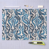Abstract blauw Ikat Waterverf Patroon Tissuepapier (Craft)