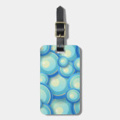 Abstract blauw in groen bagagelabel (Voorkant verticaal)
