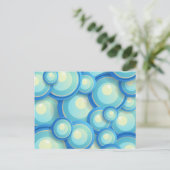 Abstract blauw in groen briefkaart (Staand voorkant)
