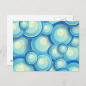 Abstract blauw in groen briefkaart (Voorkant / Achterkant)