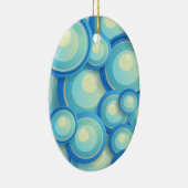 Abstract blauw in groen keramisch ornament (Rechts)