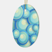 Abstract blauw in groen keramisch ornament (Links)