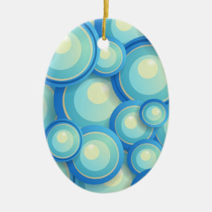 Abstract blauw in groen keramisch ornament