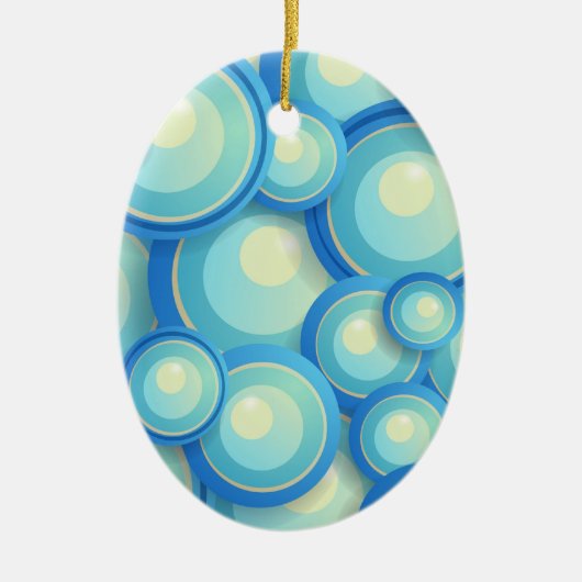 Abstract blauw in groen keramisch ornament (Voorkant)