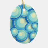 Abstract blauw in groen keramisch ornament (Achterkant)