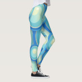 Abstract blauw in groen leggings (Rechts)