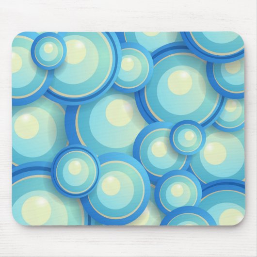 Abstract blauw in groen muismat (Voorkant)