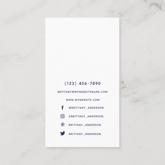 Abstract blauw Indigo Custom Unique Visitekaartje (Achterkant)