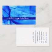 Abstract blauw Indigo Custom Unique Visitekaartje (Voorkant / Achterkant)
