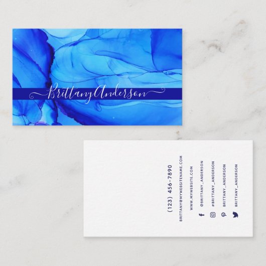 Abstract blauw Indigo Custom Unique Visitekaartje (Voorkant / Achterkant)