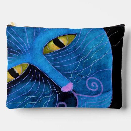 Abstract blauw kattengezicht etui (Voorkant)