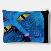 Abstract blauw kattengezicht etui (Achterkant)