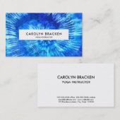 Abstract blauw kleurstofpatroon Waterverf Hippie P Visitekaartje (Voorkant / Achterkant)