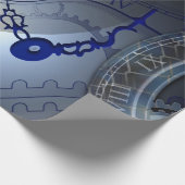 Abstract blauw klokontwerp cadeaupapier (Hoek)