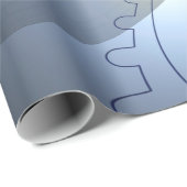 Abstract blauw klokontwerp cadeaupapier (Rol Hoek)