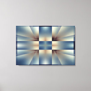 Abstract blauw kruispatroon canvas afdruk