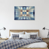 Abstract blauw kruispatroon canvas afdruk (Insitu (Slaapkamer))