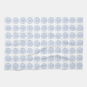 Abstract blauw kustpatroon keukenhanddoek (Horizontaal)