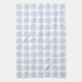 Abstract blauw kustpatroon keukenhanddoek (Verticaal)