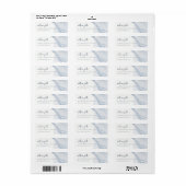 Abstract Blauw Kuststrand Waterverf Adres Etiket (Full Sheet)