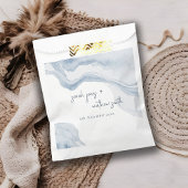 Abstract blauw kuststrand Waterverf bruiloft Bedankzakje
