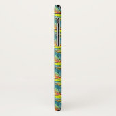 Abstract blauw lederen design Geel Rood Case-Mate iPhone Case (Achterkant/links)