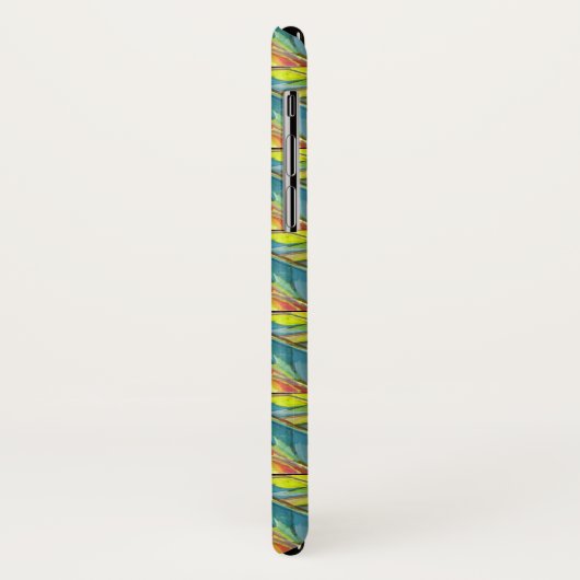 Abstract blauw lederen design Geel Rood Case-Mate iPhone Case (Achterkant/links)