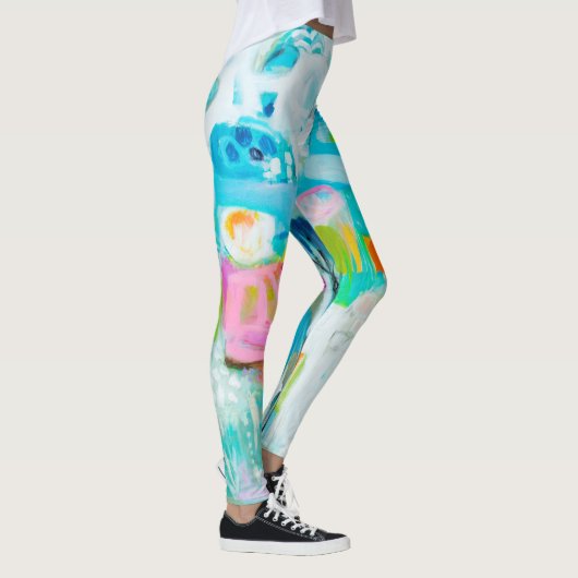 Abstract blauw leggings (Rechts)