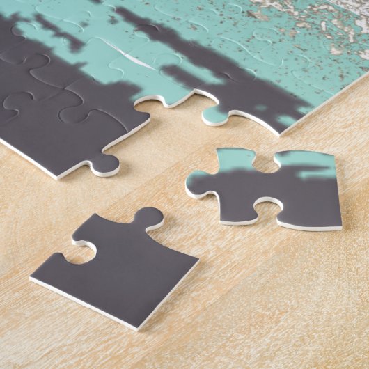 Abstract blauw legpuzzel (Zijkant)