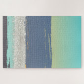 Abstract blauw legpuzzel (Horizontaal)